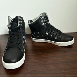 Pastry Pop Tart Hip Hop Sneaker Black Silver Stars Dance Sneaker Kids Size 3 New